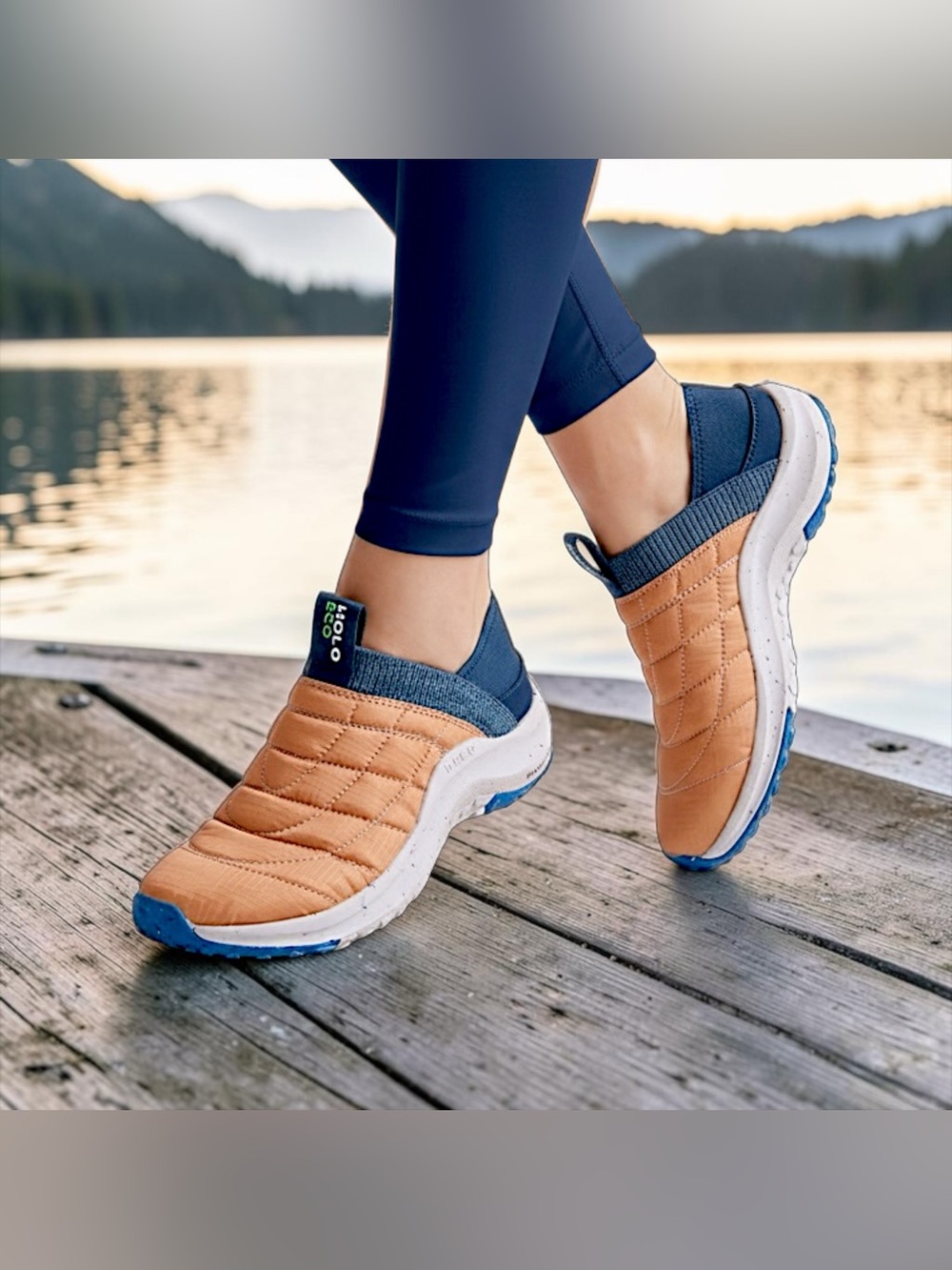 Holo Women's Credimus Athletic Shoes Brown Blue Slip-On Shoes sz 6